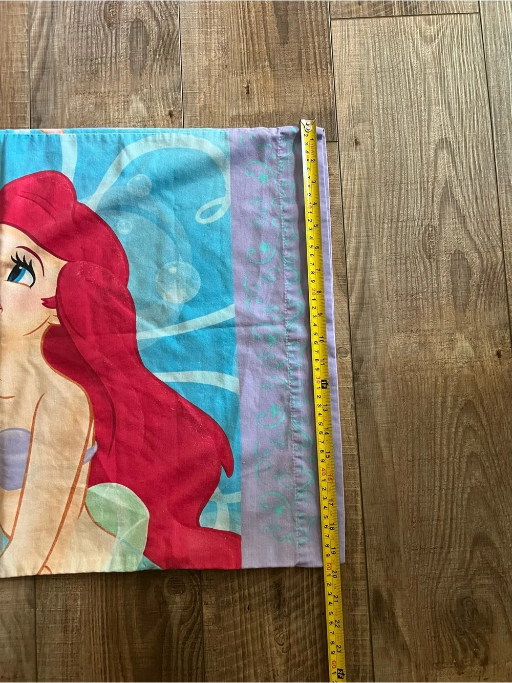 Vintage Disney The Little Mermaid Ariel and Flounder Standard Pillow case